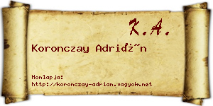 Koronczay Adrián névjegykártya